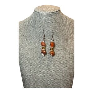 2” Grab and Go Amber Beaded Stone Earrings